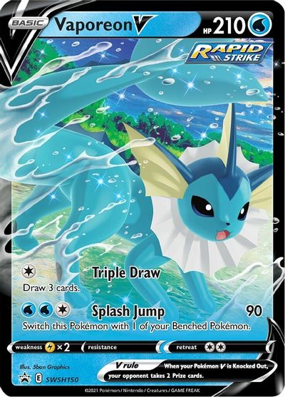 Vaporeon V (SWSH150) [Sword & Shield: Black Star Promos] | Fandemonia Ltd