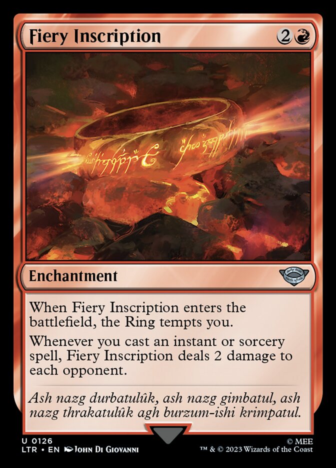 Fiery Inscription [The Lord of the Rings: Tales of Middle-Earth] | Fandemonia Ltd