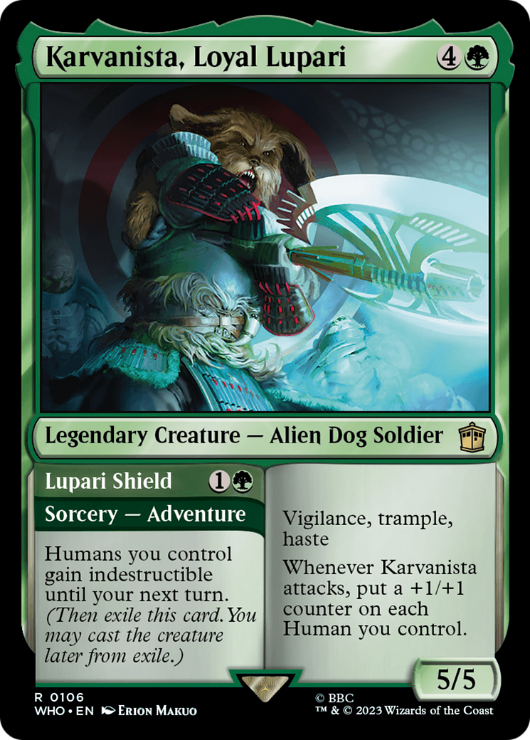 Karvanista, Loyal Lupari // Lupari Shield [Doctor Who] | Fandemonia Ltd