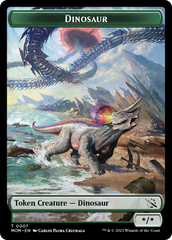 Warrior // Dinosaur Double-Sided Token [March of the Machine Tokens] | Fandemonia Ltd