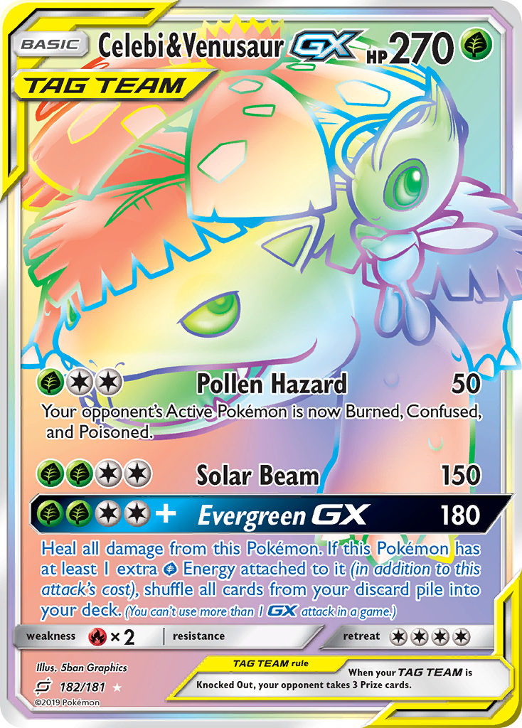 Celebi & Venusaur GX (182/181) [Sun & Moon: Team Up] | Fandemonia Ltd