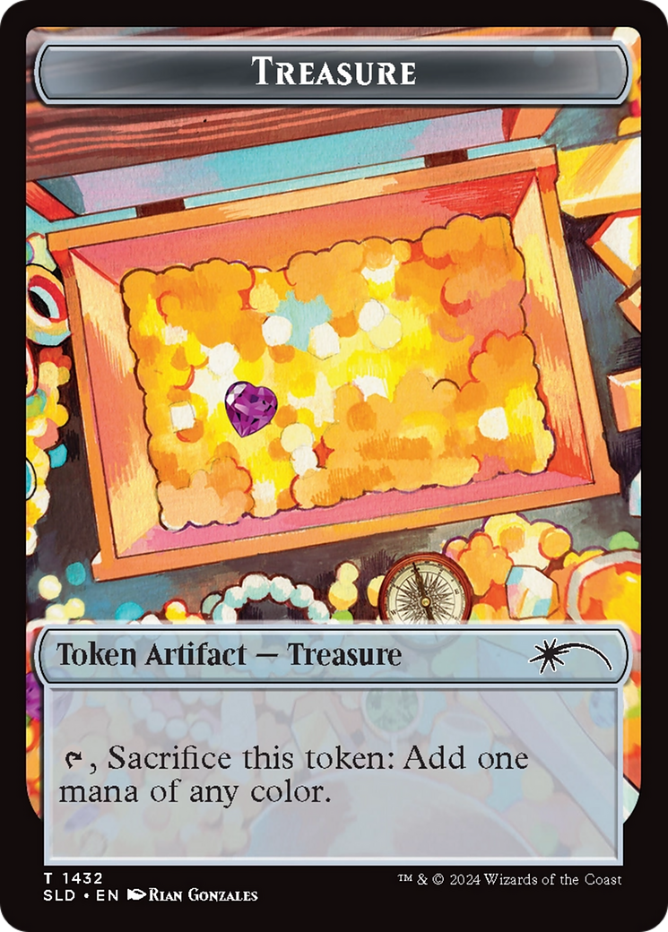 Treasure Token (1432) (Rainbow Foil) [Secret Lair Drop Series] | Fandemonia Ltd