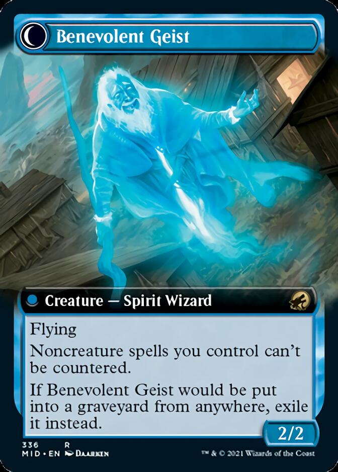 Malevolent Hermit // Benevolent Geist (Extended Art) [Innistrad: Midnight Hunt] | Fandemonia Ltd