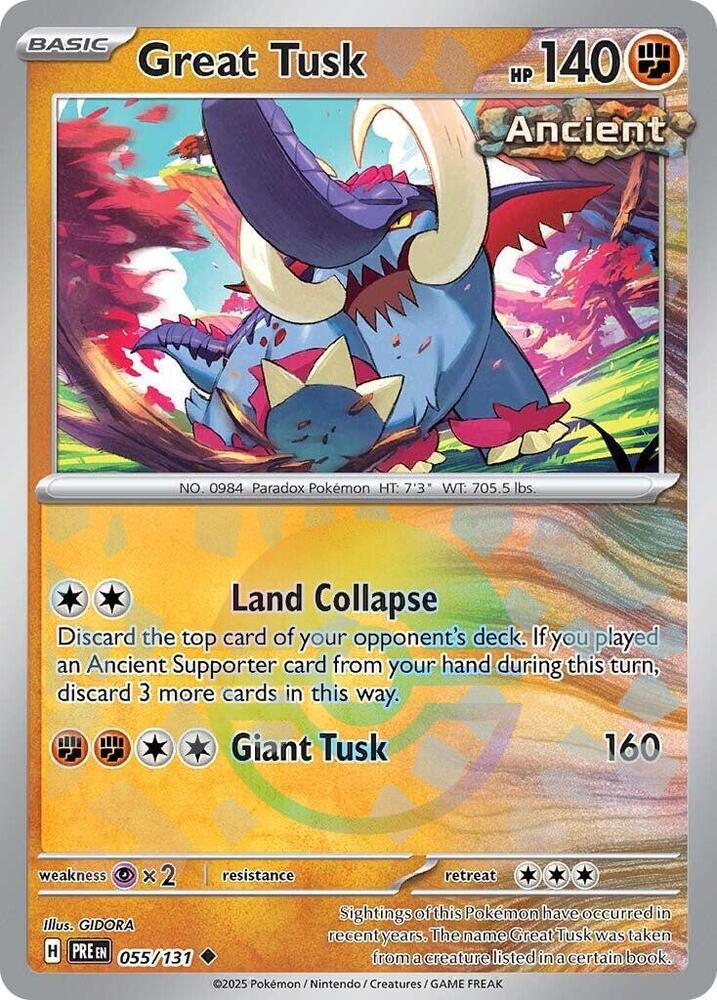 Great Tusk (055/131) (Poke Ball Pattern) [Scarlet & Violet: Prismatic Evolutions] | Fandemonia Ltd