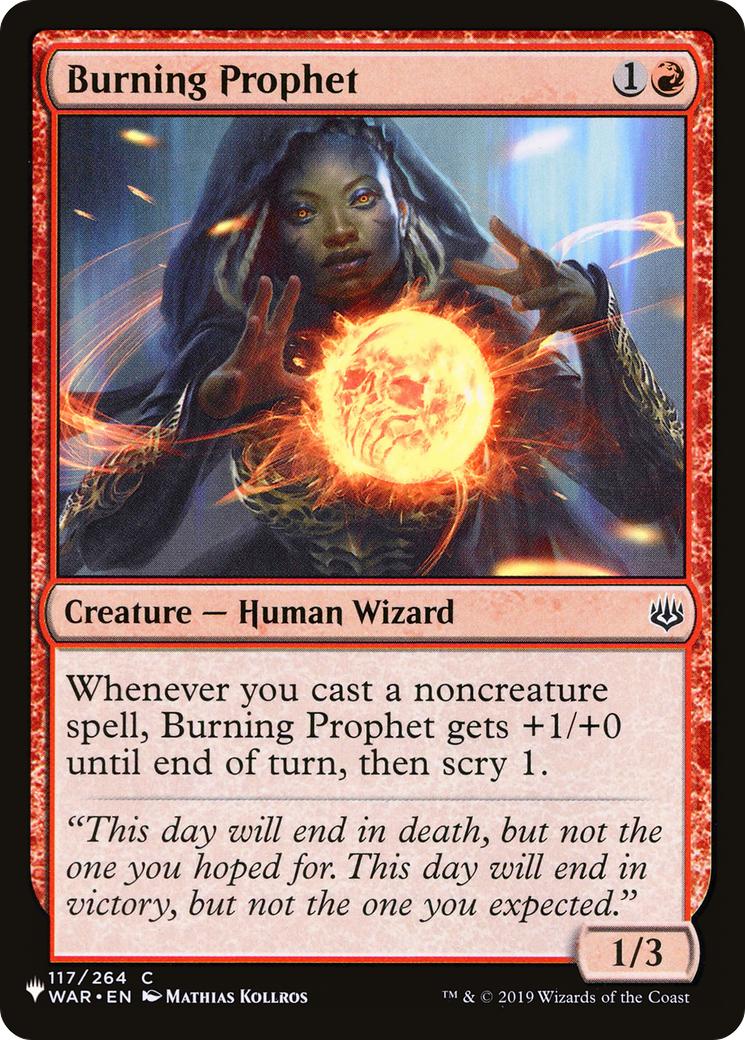 Burning Prophet [The List] | Fandemonia Ltd