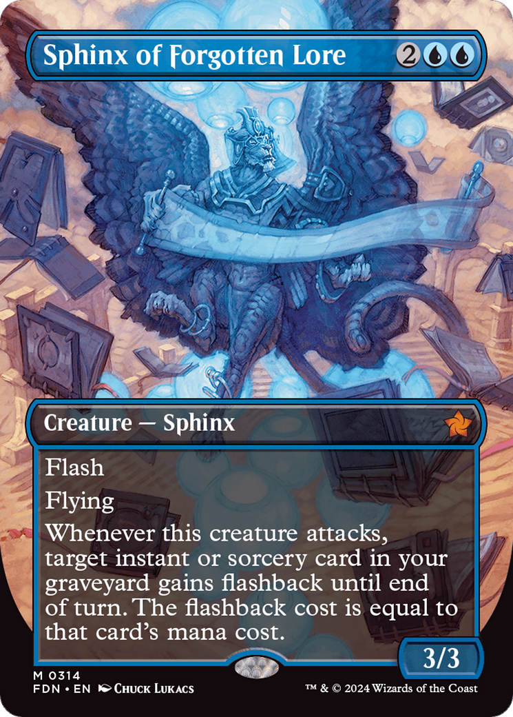 Sphinx of Forgotten Lore (Borderless) [Foundations] | Fandemonia Ltd