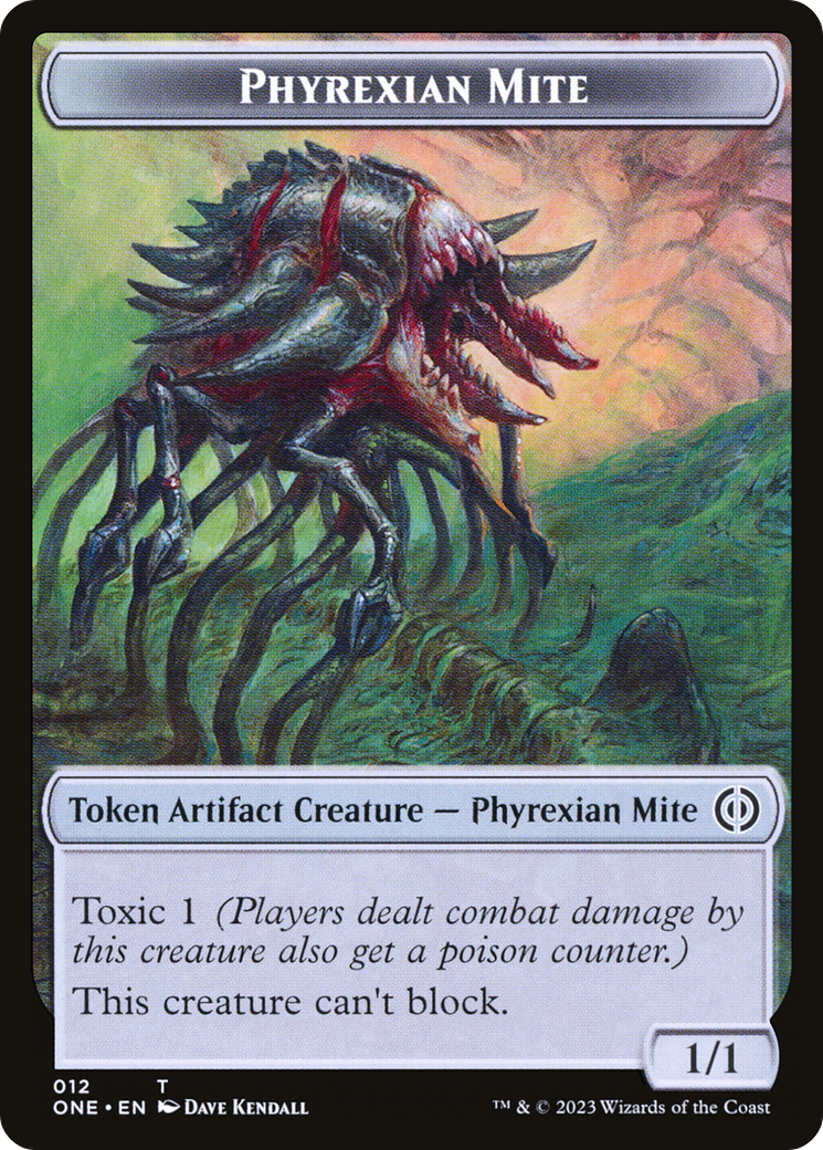 Phyrexian Mite (012) // Drone Double-Sided Token [Phyrexia: All Will Be One Tokens] | Fandemonia Ltd