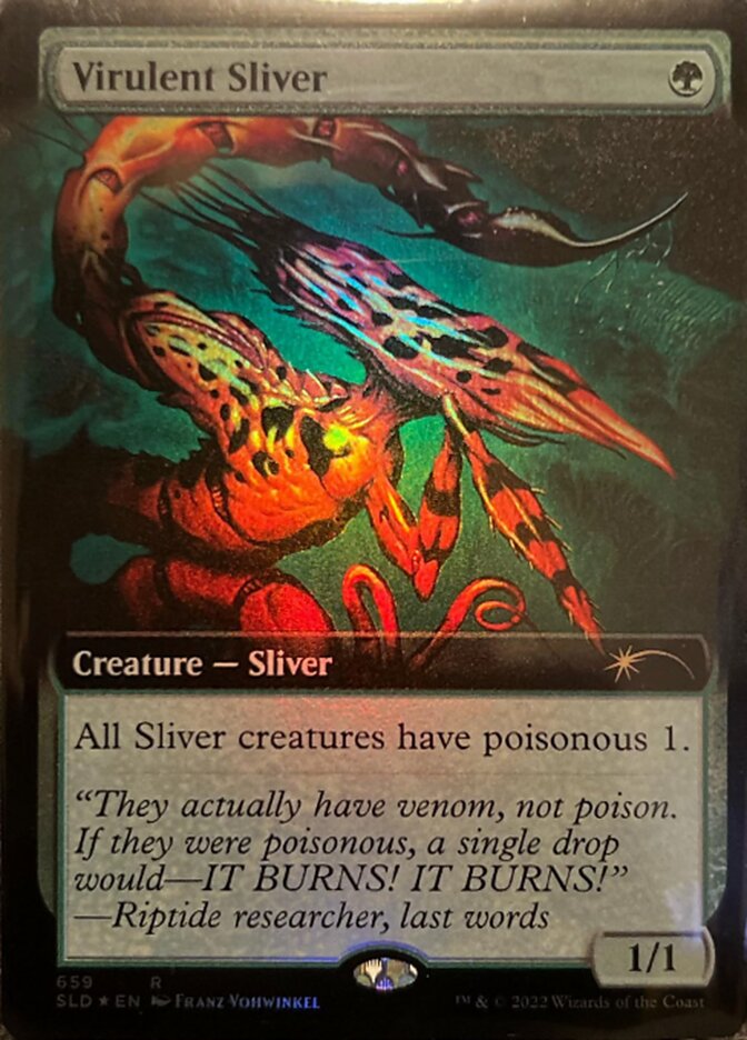 Virulent Sliver (Extended Art) [Secret Lair Drop Promos] | Fandemonia Ltd