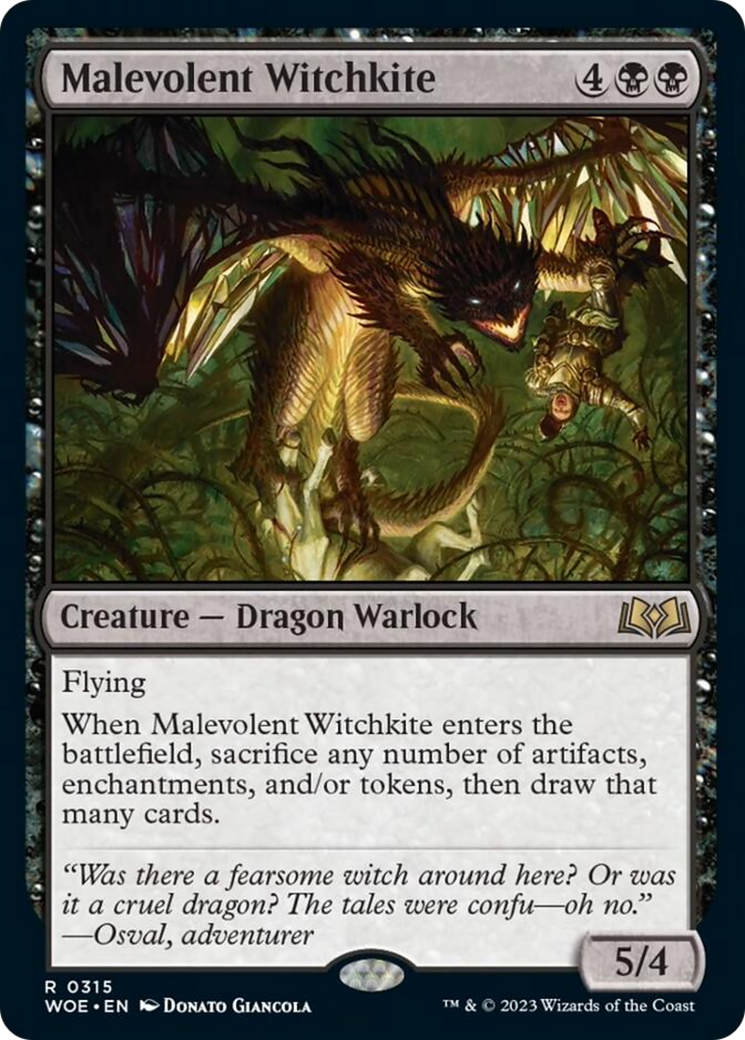 Malevolent Witchkite [Wilds of Eldraine] | Fandemonia Ltd