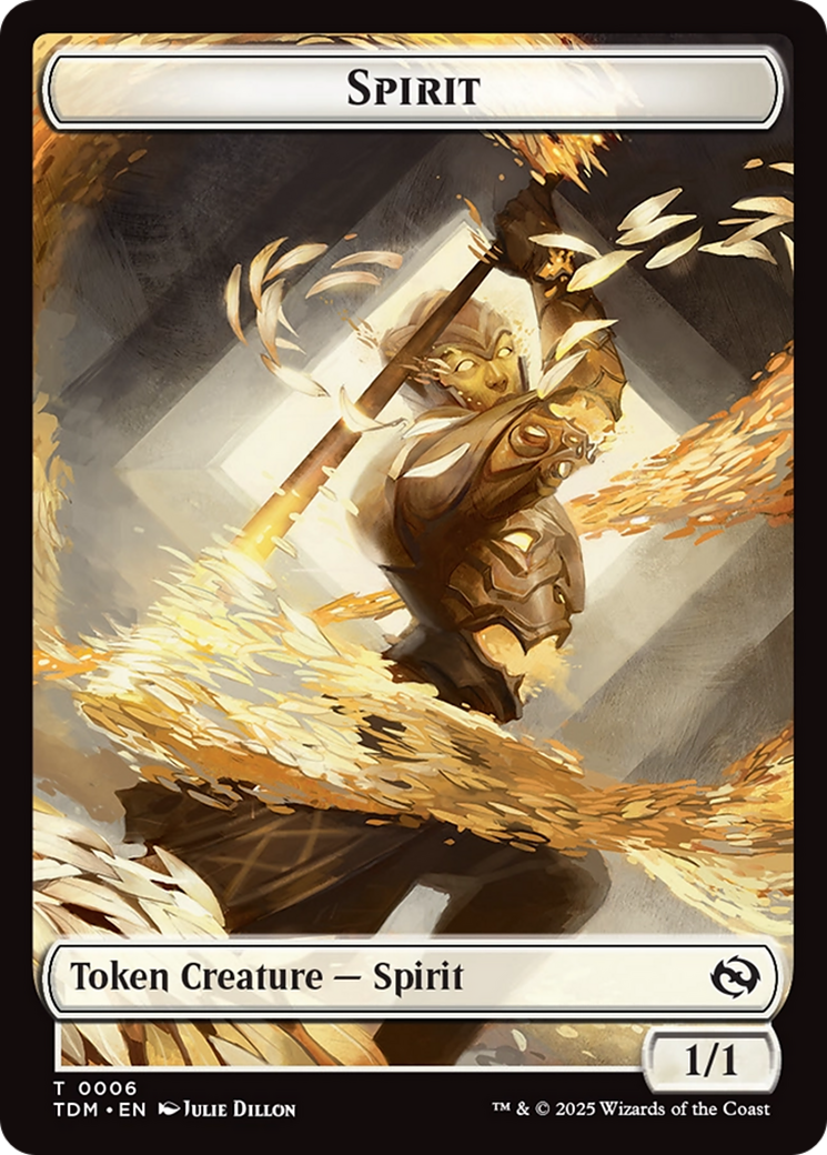 Spirit (0006) // Spirit (0007) Double-Sided Token [Tarkir: Dragonstorm Tokens] | Fandemonia Ltd