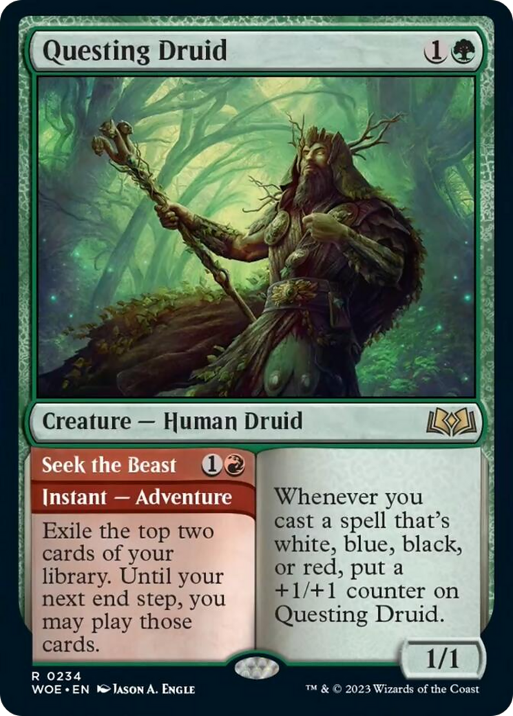 Questing Druid // Seek the Beast [Wilds of Eldraine] | Fandemonia Ltd