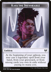 Human Warrior // Kaya, the Inexorable Emblem Double-Sided Token [Kaldheim Tokens] | Fandemonia Ltd
