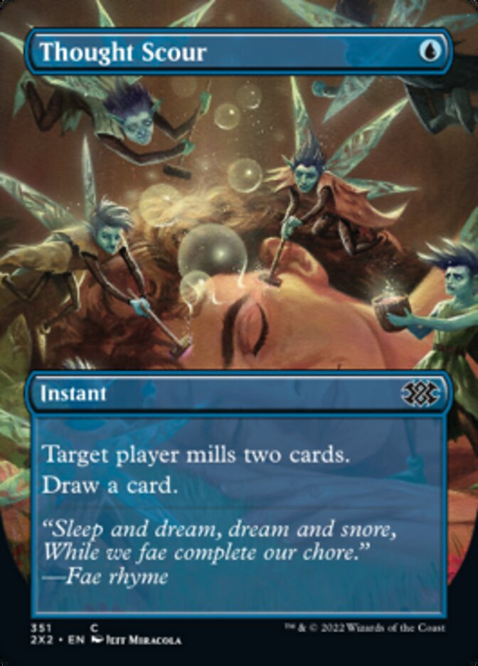 Thought Scour (Borderless Alternate Art) [Double Masters 2022] | Fandemonia Ltd