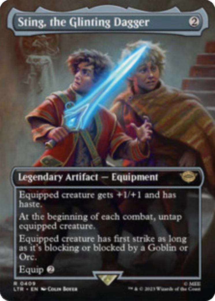 Sting, the Glinting Dagger (Borderless Alternate Art) [The Lord of the Rings: Tales of Middle-Earth] | Fandemonia Ltd