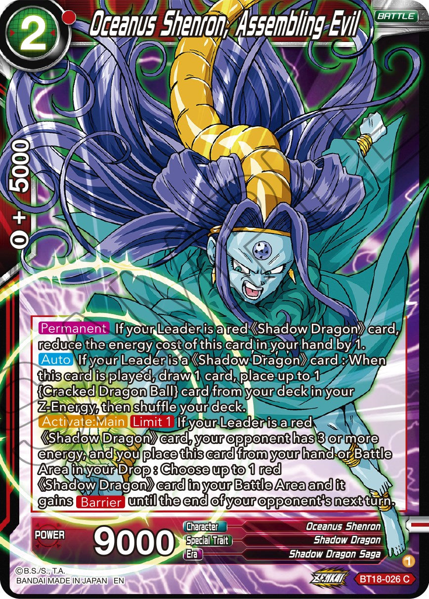 Oceanus Shenron, Assembling Evil (BT18-026) [Dawn of the Z-Legends] | Fandemonia Ltd