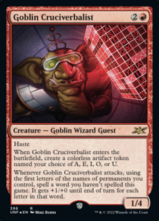 Goblin Cruciverbalist (Galaxy Foil) [Unfinity] | Fandemonia Ltd