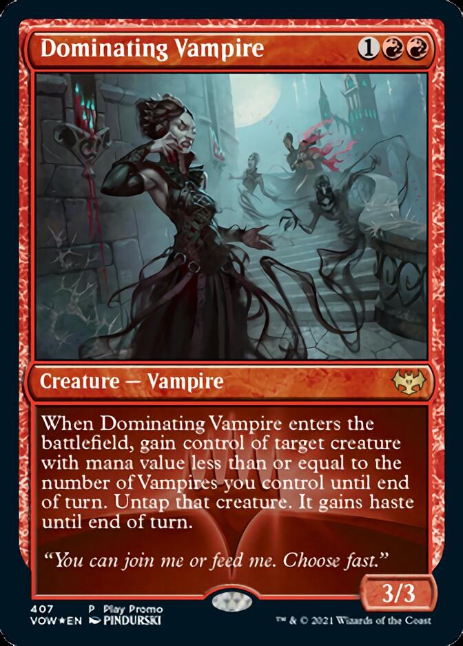 Dominating Vampire (Play Promo) [Innistrad: Crimson Vow Promos] | Fandemonia Ltd