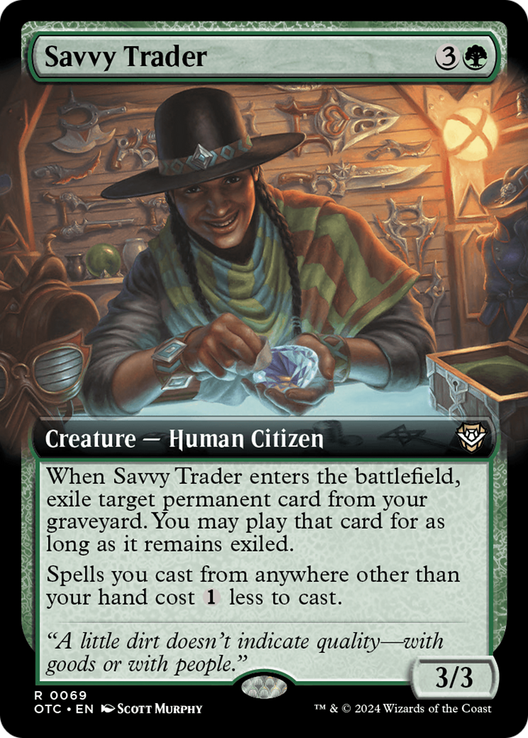 Savvy Trader (Extended Art) [Outlaws of Thunder Junction Commander] | Fandemonia Ltd