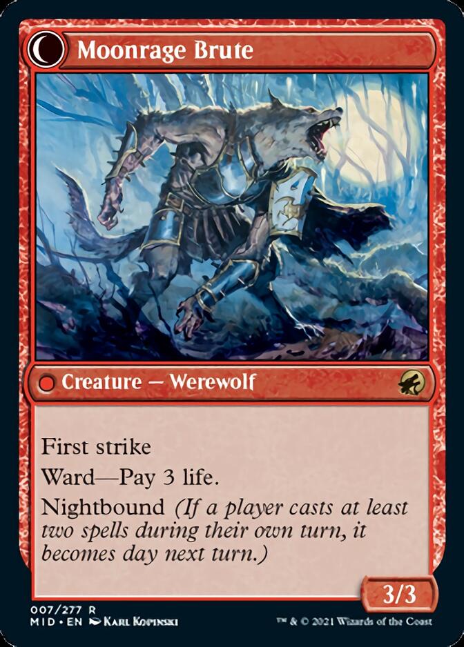 Brutal Cathar // Moonrage Brute [Innistrad: Midnight Hunt] | Fandemonia Ltd