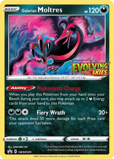 Galarian Moltres (SWSH125) (Prerelease Promo) [Sword & Shield: Black Star Promos] | Fandemonia Ltd