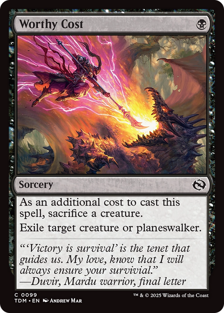 Worthy Cost [Tarkir: Dragonstorm] | Fandemonia Ltd