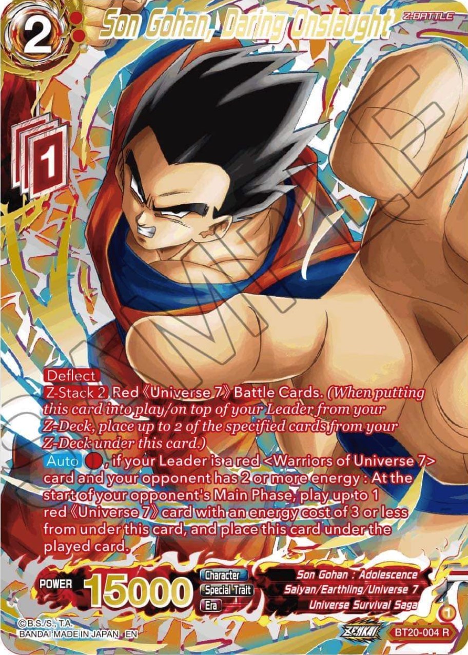 Son Gohan, Daring Onslaught (Gold-Stamped) (BT20-004) [Power Absorbed] | Fandemonia Ltd