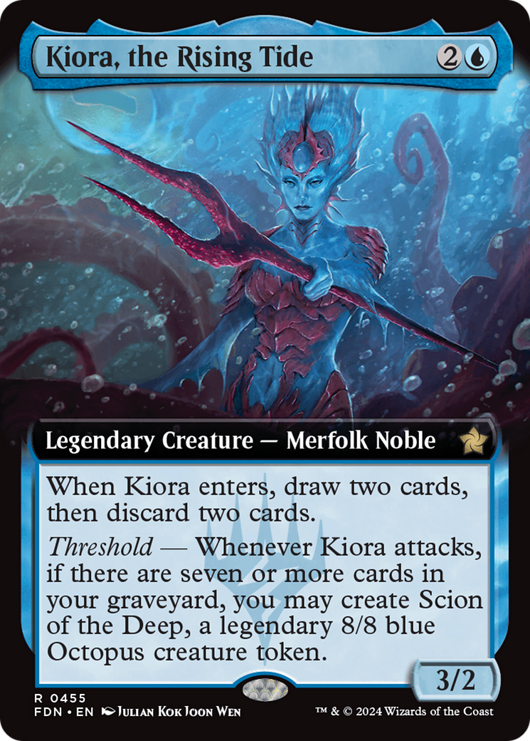 Kiora, the Rising Tide (Extended Art) [Foundations] | Fandemonia Ltd
