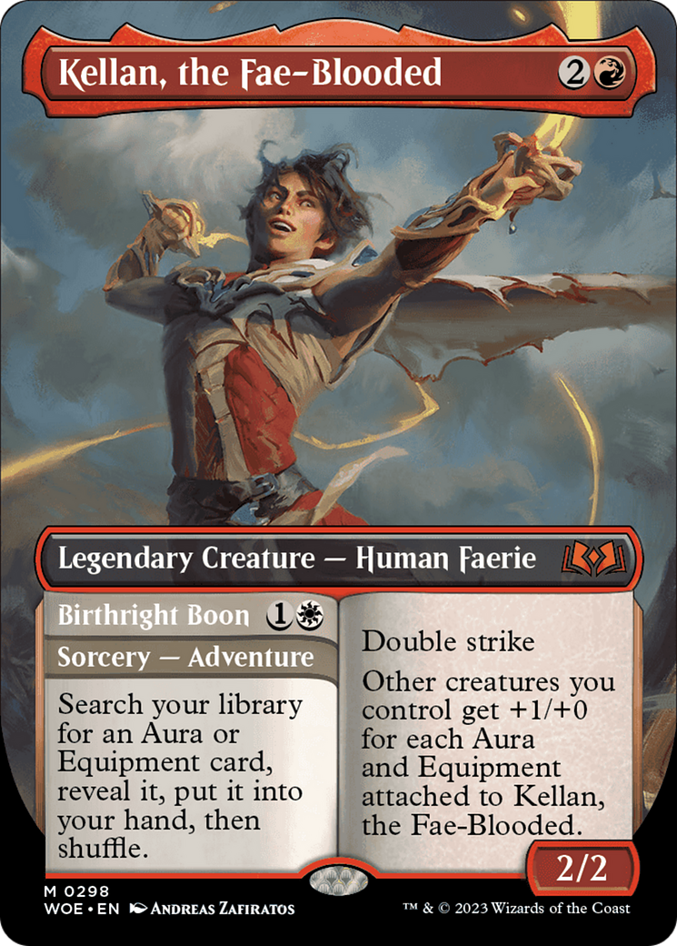 Kellan, the Fae-Blooded // Birthright Boon (Borderless Alternate Art) [Wilds of Eldraine] | Fandemonia Ltd