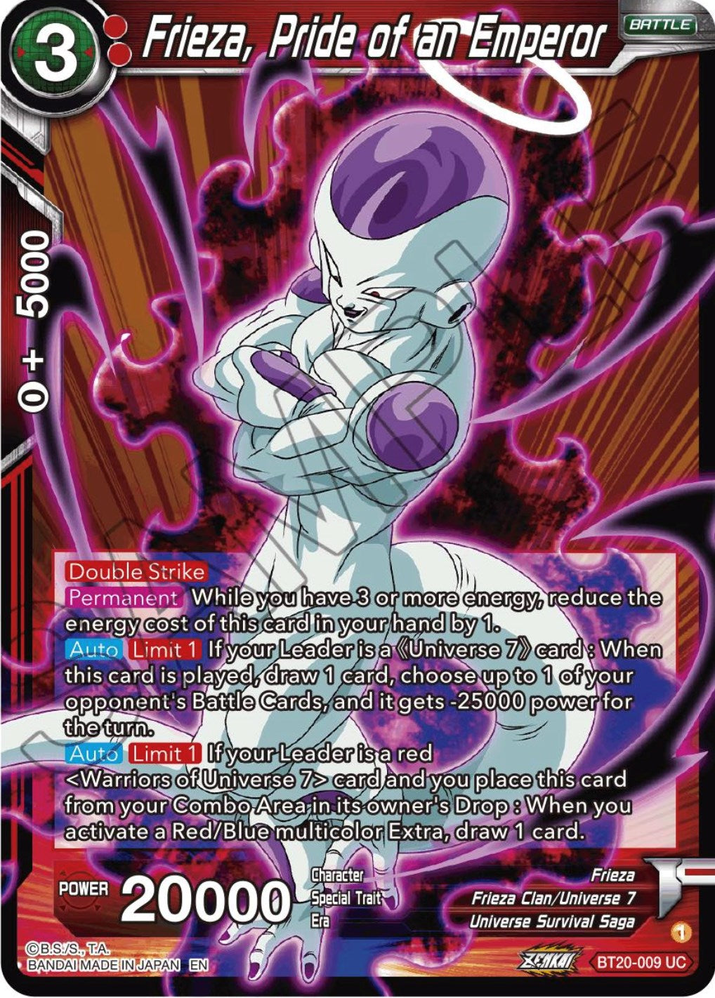 Frieza, Pride of an Emperor (BT20-009) [Power Absorbed] | Fandemonia Ltd