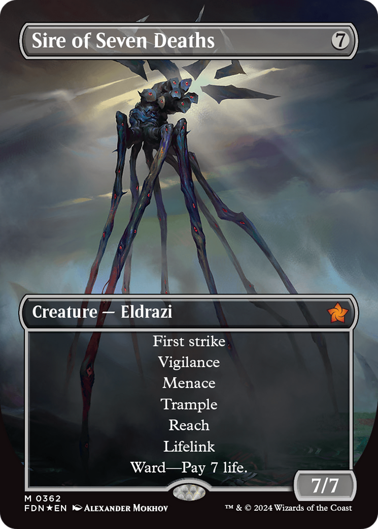 Sire of Seven Deaths (Borderless) (Mana Foil) [Foundations] | Fandemonia Ltd