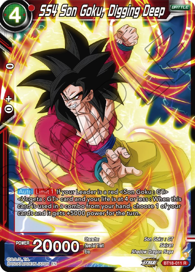 SS4 Son Goku, Digging Deep (BT18-011) [Dawn of the Z-Legends] | Fandemonia Ltd