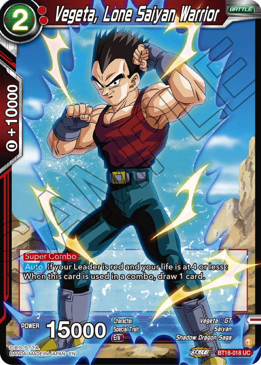 Vegeta, Lone Saiyan Warrior (BT18-018) [Dawn of the Z-Legends] | Fandemonia Ltd