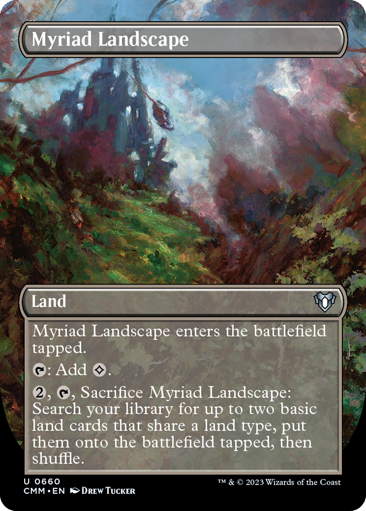 Myriad Landscape (Borderless Alternate Art) [Commander Masters] | Fandemonia Ltd