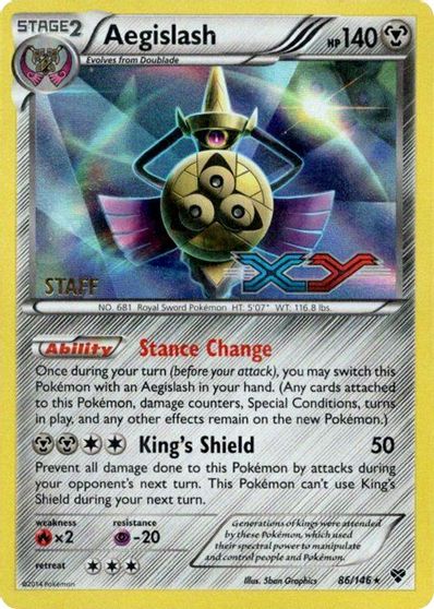 Aegislash (86/146) (Staff Prerelease Promo) [XY: Black Star Promos] | Fandemonia Ltd