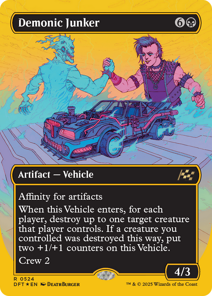 Demonic Junker (Borderless) (First-Place Foil) [Aetherdrift] | Fandemonia Ltd