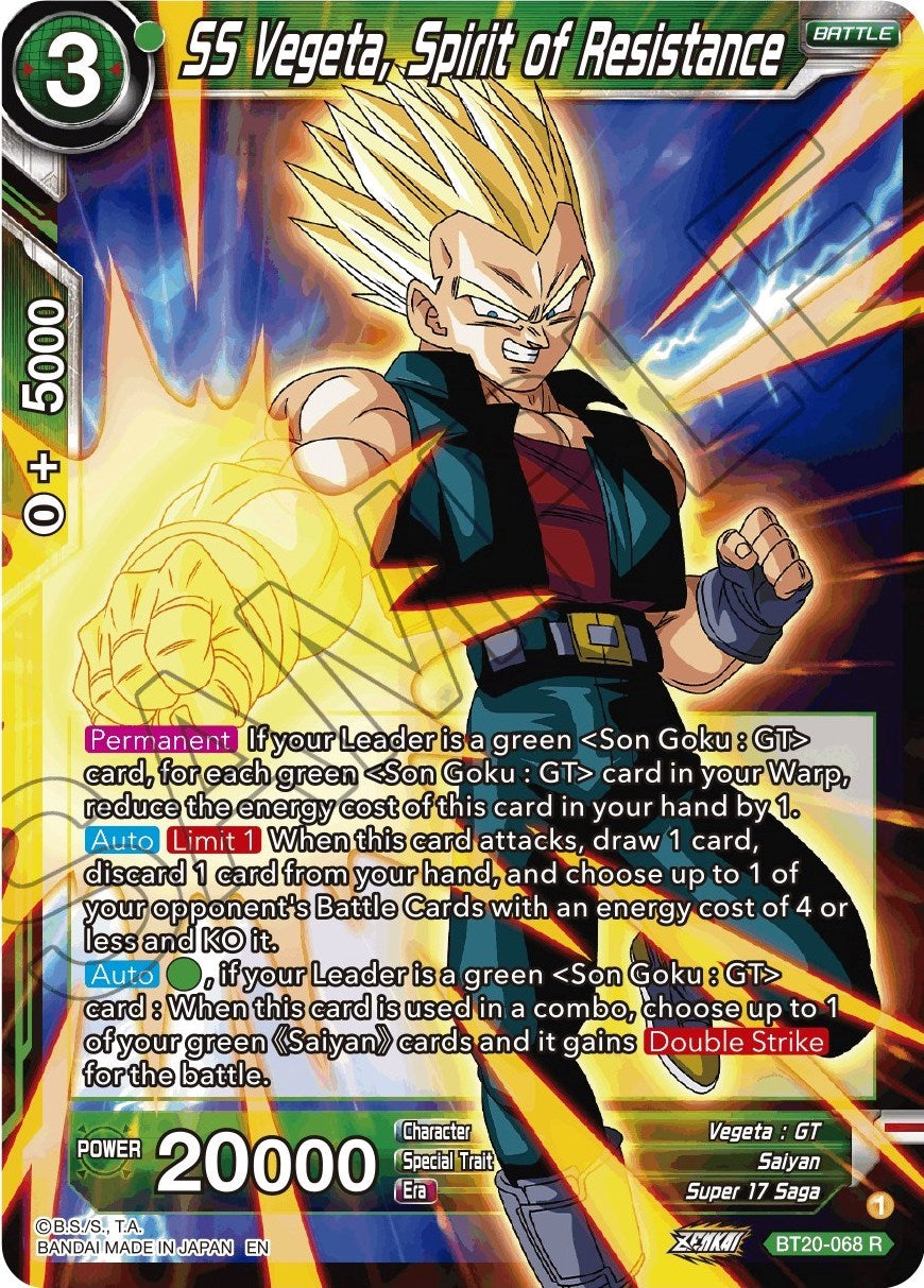 SS Vegeta, Spirit of Resistance (BT20-068) [Power Absorbed] | Fandemonia Ltd