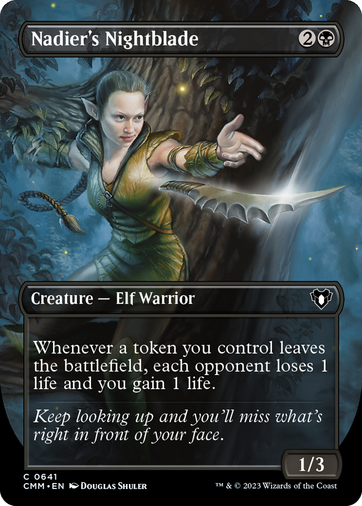 Nadier's Nightblade (Borderless Alternate Art) [Commander Masters] | Fandemonia Ltd
