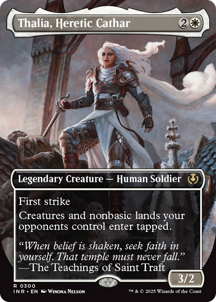 Thalia, Heretic Cathar (borderless) [Innistrad Remastered] | Fandemonia Ltd