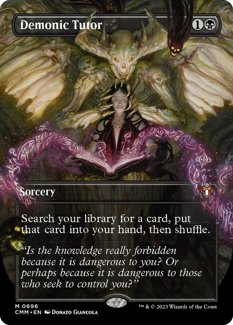 Demonic Tutor (Borderless Alternate Art) [Commander Masters] | Fandemonia Ltd