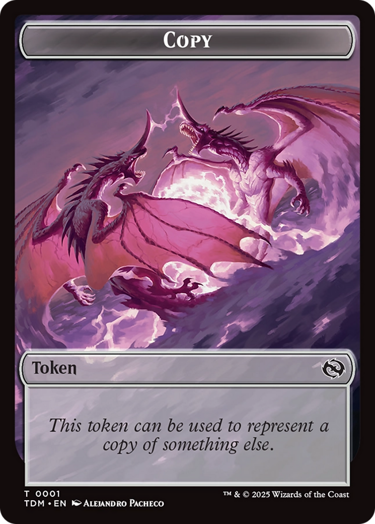 Copy // Dragon (0014) Double-Sided Token [Tarkir: Dragonstorm Commander Tokens] | Fandemonia Ltd