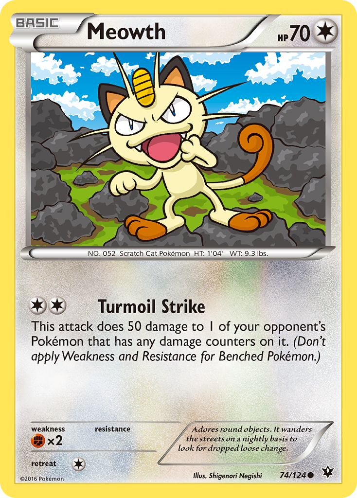 Meowth (74/124) [XY: Fates Collide] | Fandemonia Ltd