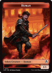 Human (0014) // Emblem - Chandra, Dressed to Kill Double-Sided Token [Innistrad Remastered Tokens] | Fandemonia Ltd