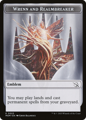 Warrior // Wrenn and Realmbreaker Emblem Double-Sided Token [March of the Machine Tokens] | Fandemonia Ltd