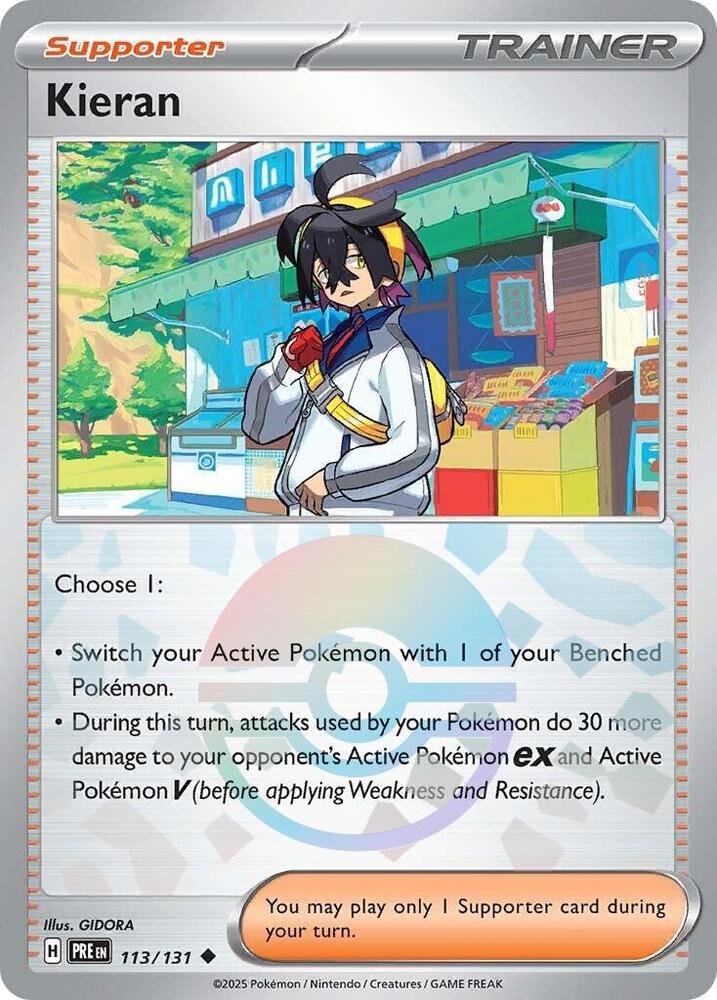 Kieran (113/131) (Poke Ball Pattern) [Scarlet & Violet: Prismatic Evolutions] | Fandemonia Ltd