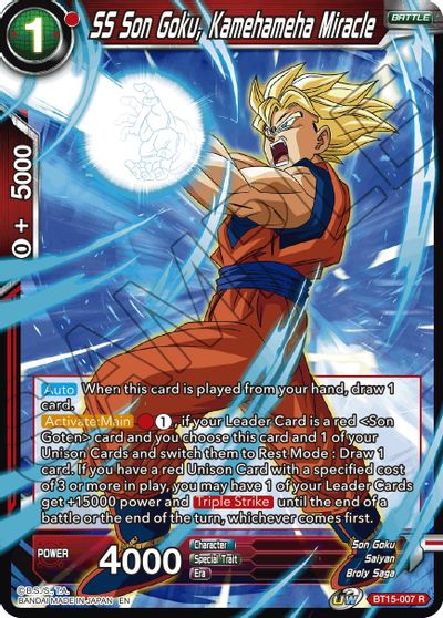 SS Son Goku, Kamehameha Miracle (BT15-007) [Saiyan Showdown] | Fandemonia Ltd