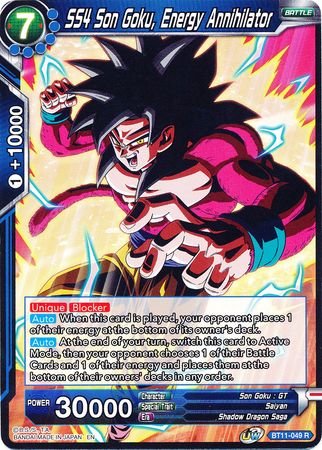 SS4 Son Goku, Energy Annihilator (BT11-049) [Vermilion Bloodline] | Fandemonia Ltd