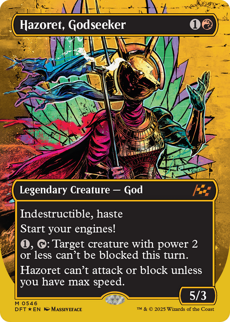 Hazoret, Godseeker (Borderless) (First-Place Foil) [Aetherdrift] | Fandemonia Ltd