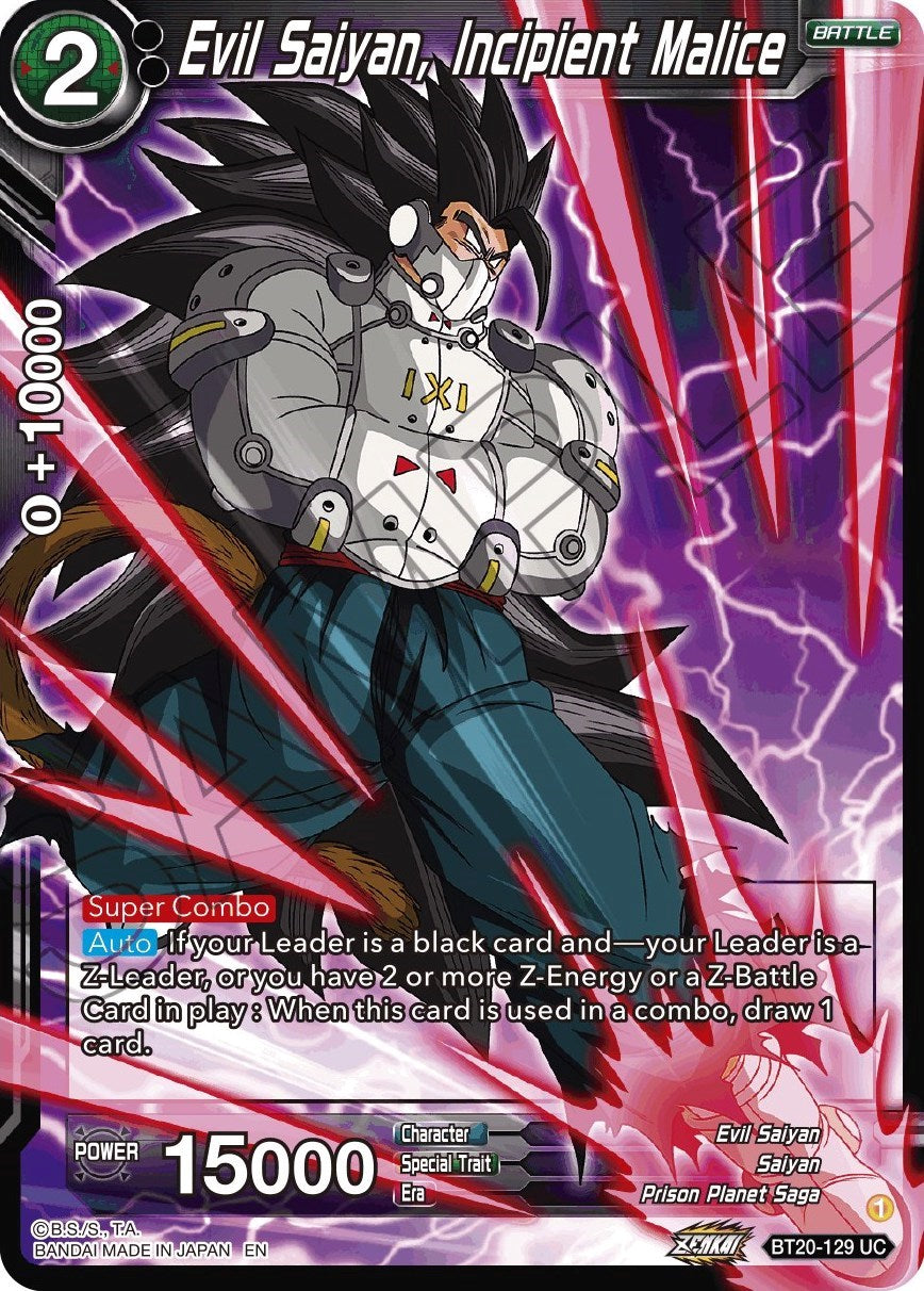 Evil Saiyan, Incipient Malice (BT20-129) [Power Absorbed] | Fandemonia Ltd