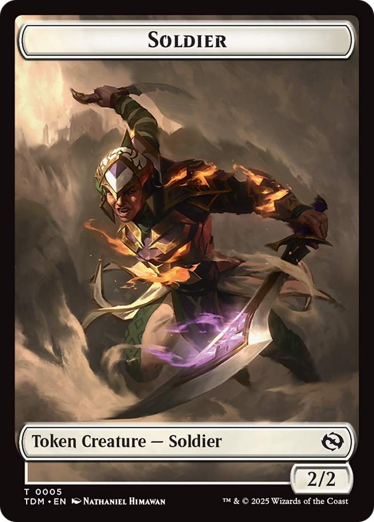 Soldier (0004) // Soldier (0005) Double-Sided Token [Tarkir: Dragonstorm Tokens] | Fandemonia Ltd
