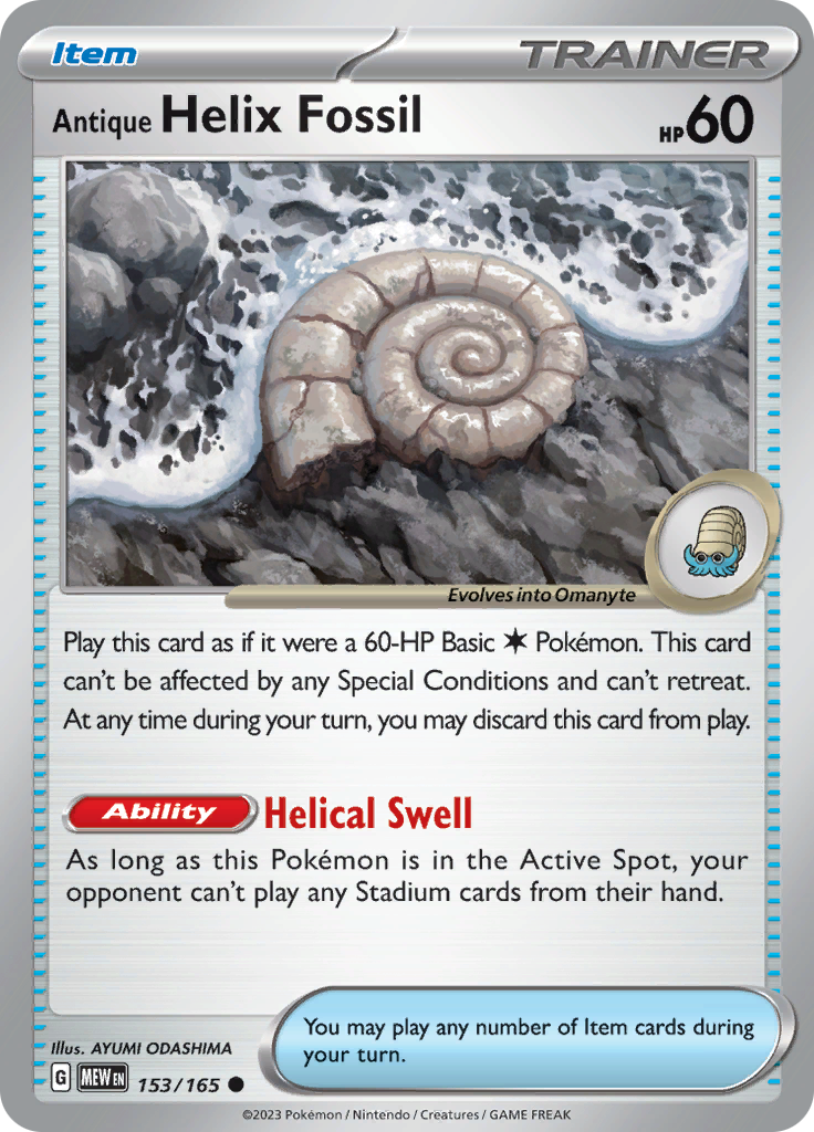 Antique Helix Fossil (153/165) [Scarlet & Violet 151] | Fandemonia Ltd
